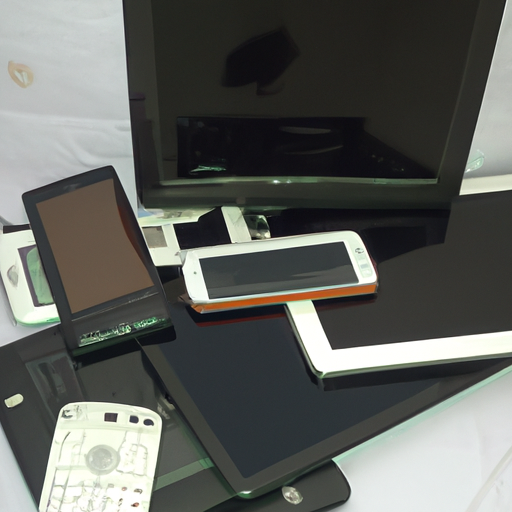 Üstünde telefon, tablet ve bilgisayar bulunan bir masa